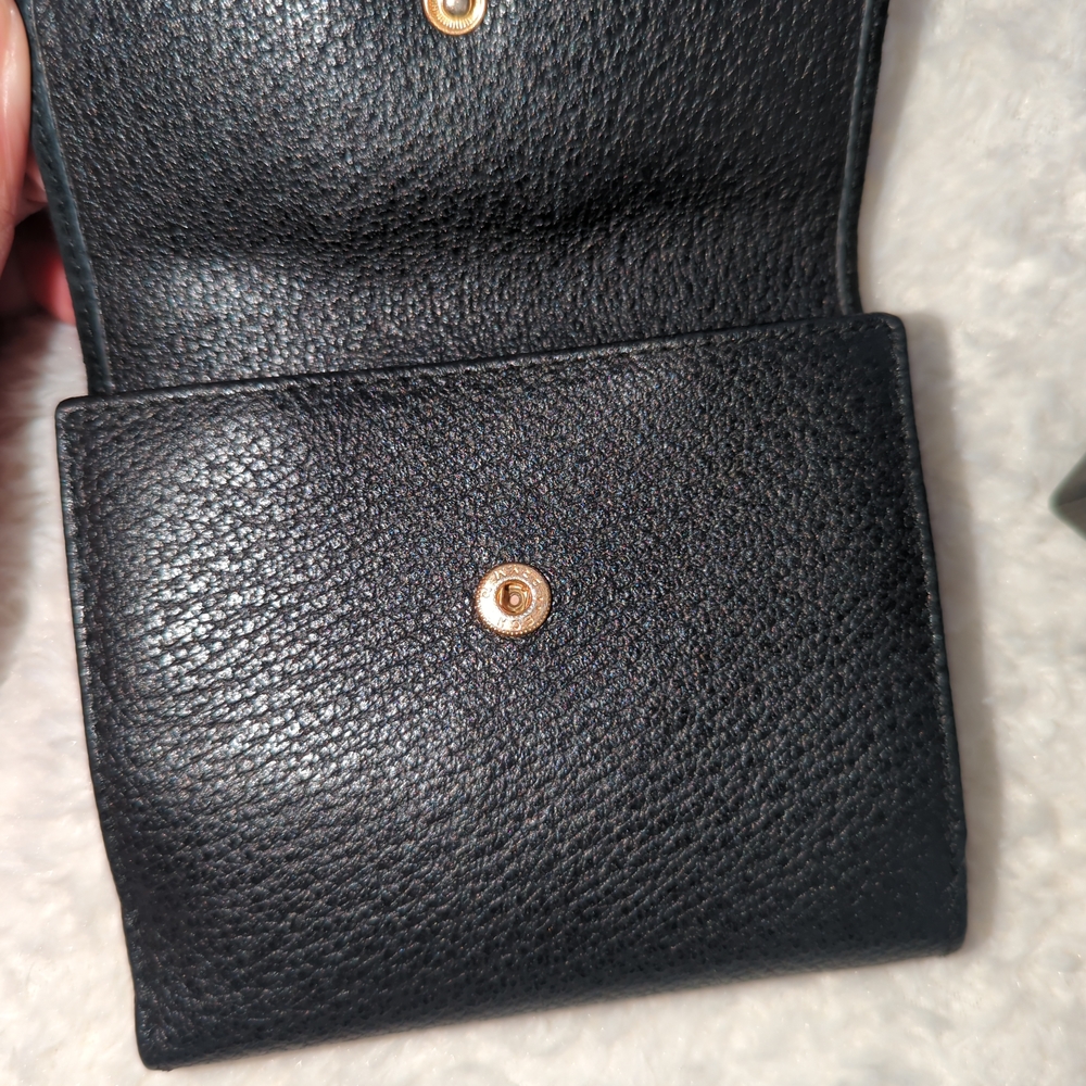 Gucci Black Leather Suede Bi Fold Wallet Bamboo Horsebit Authentic W/ Box + Tote - Picture 4 of 5